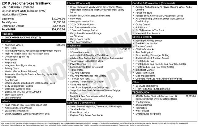 2018 Jeep Cherokee Trailhawk 4x4