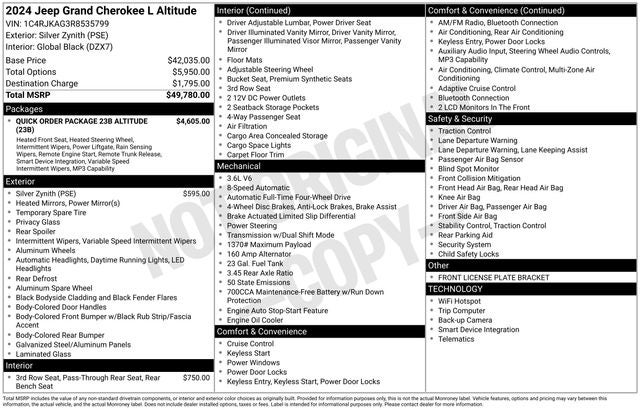 2024 Jeep Grand Cherokee L Altitude 4x4