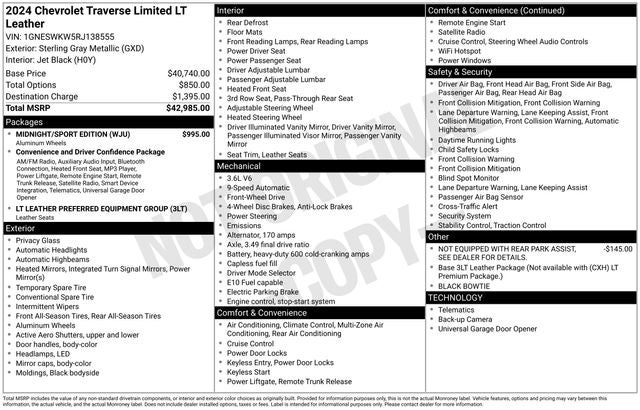 2024 Chevrolet Traverse Limited FWD LT Leather