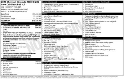 2026 Chevrolet Silverado 2500HD ZR2