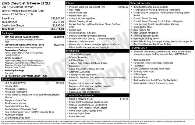 2026 Chevrolet Traverse LT